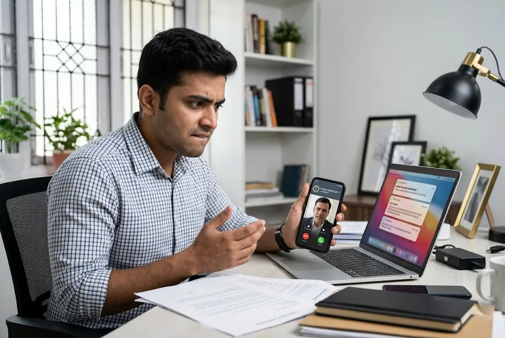 Indian professional facing fake cyber crime arrest in India scam call