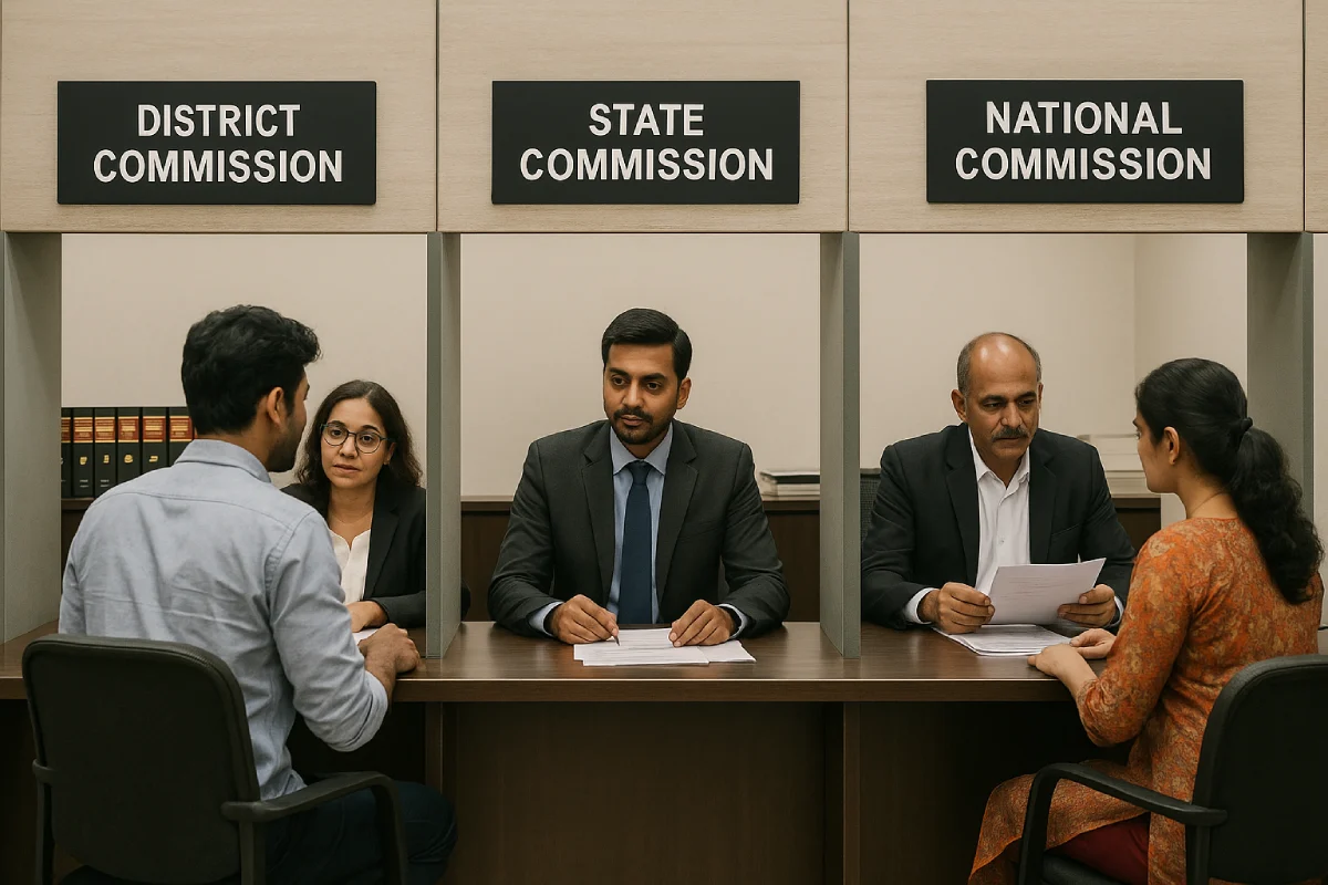 Jurisdiction of Consumer Dispute Redressal Commissions District, State and National Consumer Commission service counters
