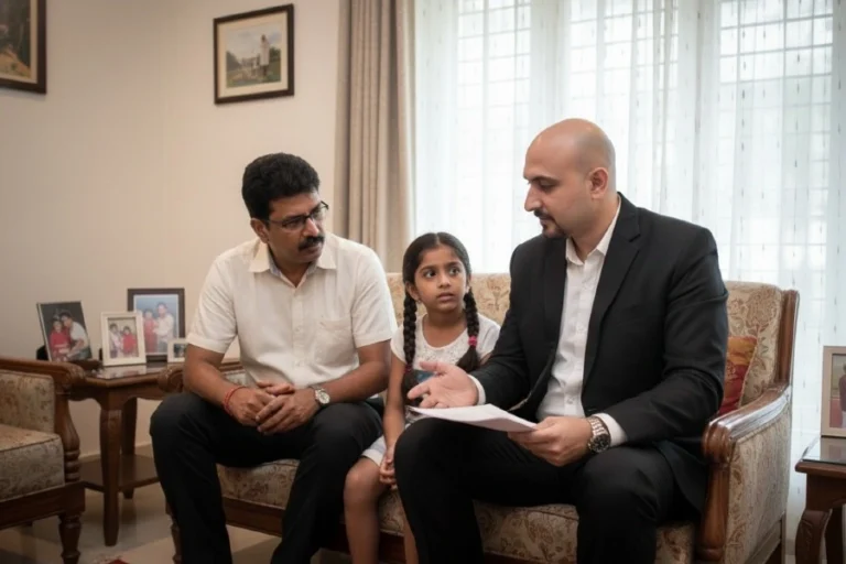 Lawyer Kapil Discussing with the child and Father