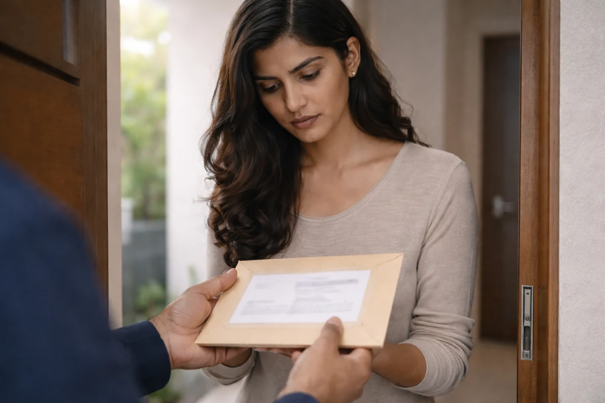 Contested divorce time period: receiving court notice at home in Bengaluru